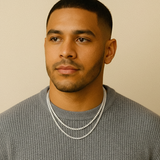 Moissanite Tennis Chain Set (3MM and 2MM)