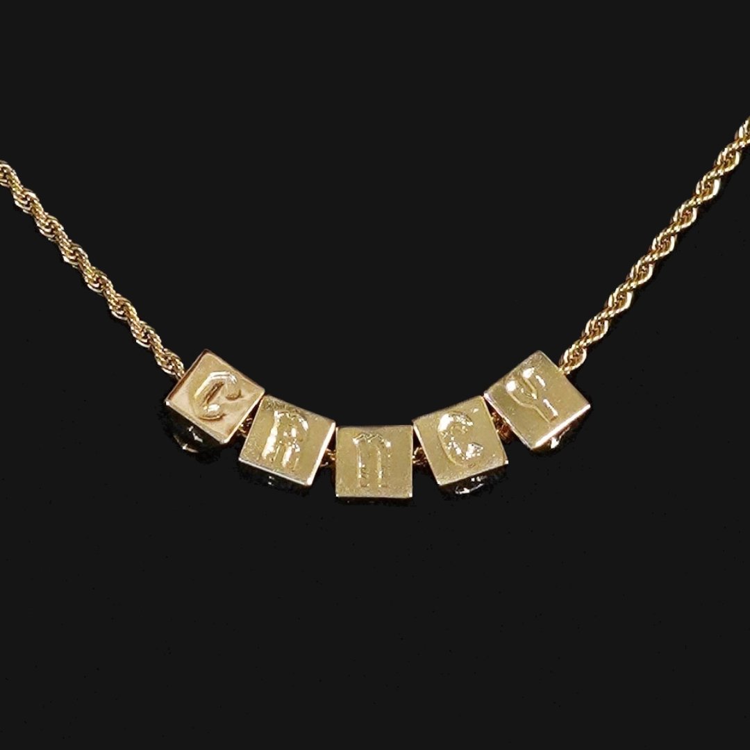 Custom Mini Block Name Pendant CRNCY